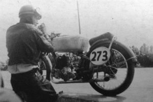 Herbert Körting with its DKW motorcycle