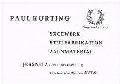 An advertising of the trading compamy Körting